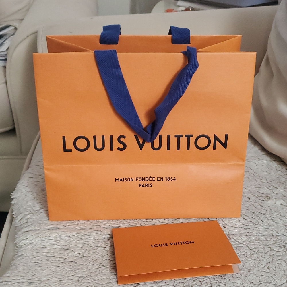Louis Vuitton Tangerine Bag with Indigo Handles